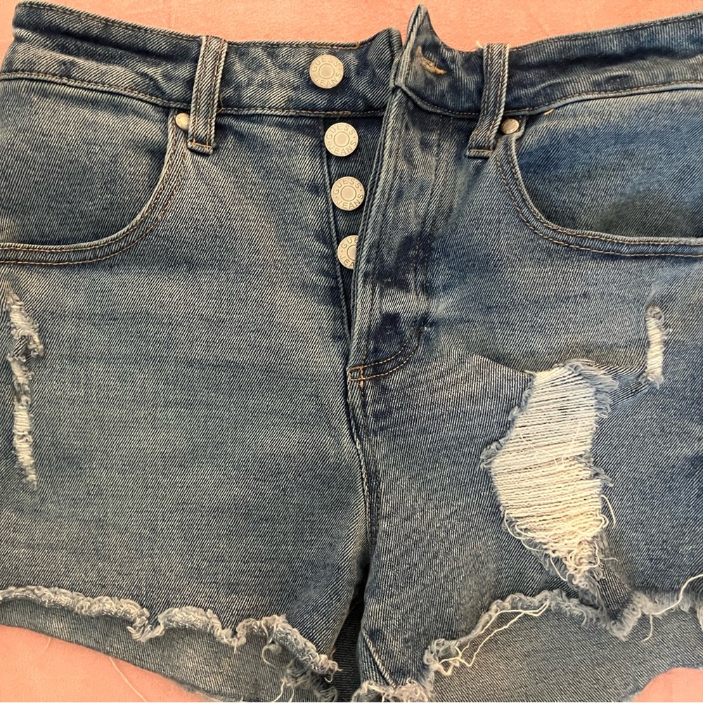 Distressed Denim Shorts